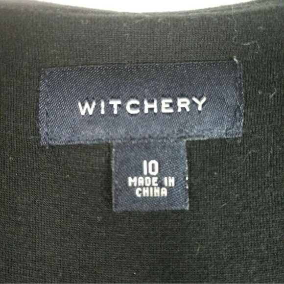 Witchery Dress Womens 10 Black Sleeveless Midi Tencel Drop Waist From Australia - Picture 7 of 11